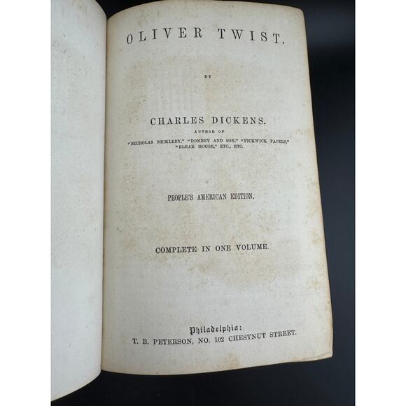 Charles Dickens "Oliver Twist - Complete" - The Peterson's Duodecimo Edition - Picture 9 of 9